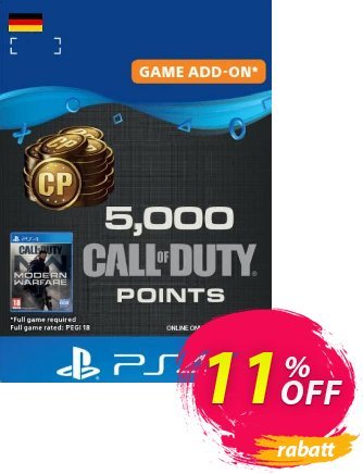 Call of Duty Modern Warfare - 5000 Points PS4 - Germany  Gutschein Call of Duty Modern Warfare - 5000 Points PS4 (Germany) Deal Aktion: Call of Duty Modern Warfare - 5000 Points PS4 (Germany) Exclusive Easter Sale offer 