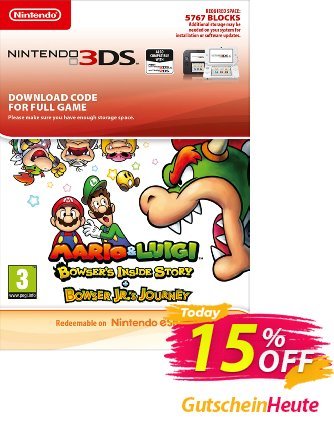 Mario and Luigi Bowsers Inside Story and Bowser Jrs Journey 3DS Coupon, discount Mario and Luigi Bowsers Inside Story and Bowser Jrs Journey 3DS Deal. Promotion: Mario and Luigi Bowsers Inside Story and Bowser Jrs Journey 3DS Exclusive Easter Sale offer 