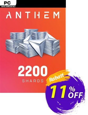 Anthem 2200 Shards Pack PC Coupon, discount Anthem 2200 Shards Pack PC Deal. Promotion: Anthem 2200 Shards Pack PC Exclusive Easter Sale offer 