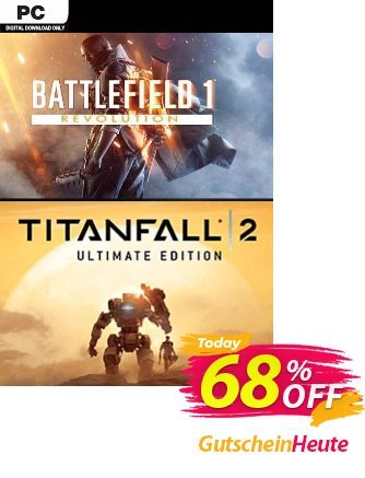 Battlefield One Revolution and Titanfall 2 Ultimate Edition Bundle PC Coupon, discount Battlefield One Revolution and Titanfall 2 Ultimate Edition Bundle PC Deal. Promotion: Battlefield One Revolution and Titanfall 2 Ultimate Edition Bundle PC Exclusive Easter Sale offer 