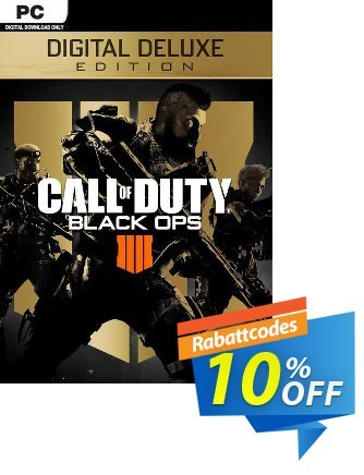 Call of Duty (COD) Black Ops 4 Deluxe Edition PC (US) Coupon, discount Call of Duty (COD) Black Ops 4 Deluxe Edition PC (US) Deal. Promotion: Call of Duty (COD) Black Ops 4 Deluxe Edition PC (US) Exclusive Easter Sale offer 