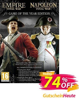Empire and Napoleon Total War Collection - Game of the Year - PC  Gutschein Empire and Napoleon Total War Collection - Game of the Year (PC) Deal Aktion: Empire and Napoleon Total War Collection - Game of the Year (PC) Exclusive Easter Sale offer 