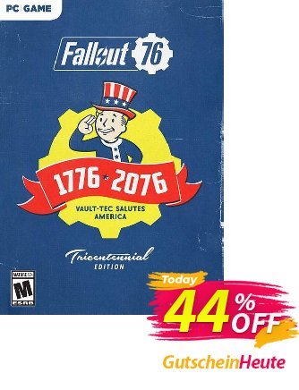 Fallout 76 Tricentennial Edition PC - US/CA  Gutschein Fallout 76 Tricentennial Edition PC (US/CA) Deal Aktion: Fallout 76 Tricentennial Edition PC (US/CA) Exclusive Easter Sale offer 