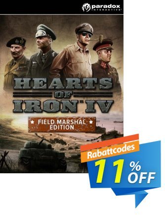Hearts of Iron IV 4 Field Marshal Edition PC Coupon, discount Hearts of Iron IV 4 Field Marshal Edition PC Deal. Promotion: Hearts of Iron IV 4 Field Marshal Edition PC Exclusive Easter Sale offer 