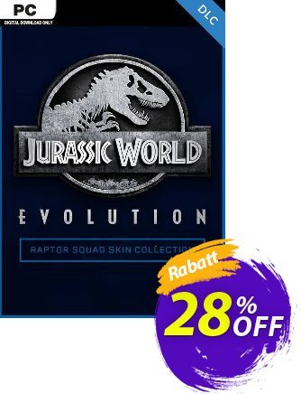 Jurassic World Evolution PC: Raptor Squad Skin Collection DLC discount coupon Jurassic World Evolution PC: Raptor Squad Skin Collection DLC Deal - Jurassic World Evolution PC: Raptor Squad Skin Collection DLC Exclusive Easter Sale offer 