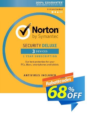 Norton Security Deluxe - 1 User 3 Devices Coupon, discount Norton Security Deluxe - 1 User 3 Devices Deal. Promotion: Norton Security Deluxe - 1 User 3 Devices Exclusive Easter Sale offer 