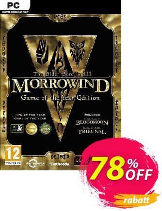 The Elder Scrolls III Morrowind Game of the Year Edition PC Coupon, discount The Elder Scrolls III Morrowind Game of the Year Edition PC Deal. Promotion: The Elder Scrolls III Morrowind Game of the Year Edition PC Exclusive Easter Sale offer 
