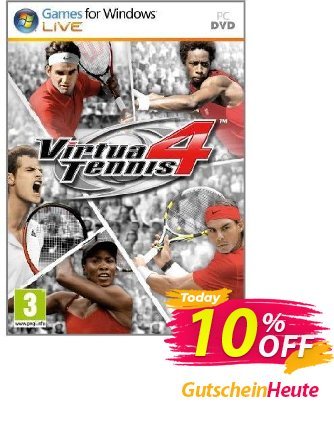 Virtua Tennis 4 - PC  Gutschein Virtua Tennis 4 (PC) Deal Aktion: Virtua Tennis 4 (PC) Exclusive Easter Sale offer 