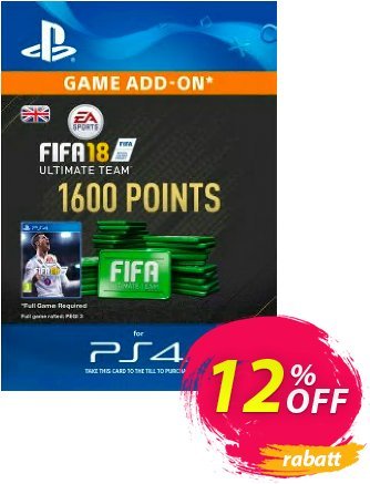 1600 FIFA 18 Points PS4 PSN Code - UK account Coupon, discount 1600 FIFA 18 Points PS4 PSN Code - UK account Deal. Promotion: 1600 FIFA 18 Points PS4 PSN Code - UK account Exclusive Easter Sale offer 