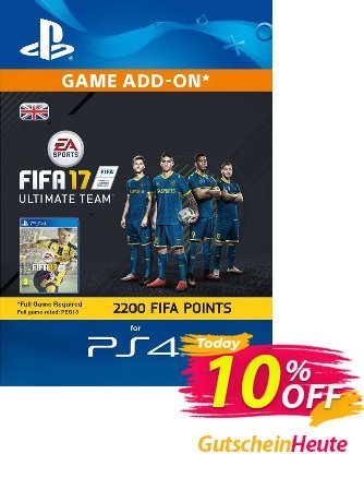 2200 FIFA 17 Points PS4 PSN Code - UK account Coupon, discount 2200 FIFA 17 Points PS4 PSN Code - UK account Deal. Promotion: 2200 FIFA 17 Points PS4 PSN Code - UK account Exclusive Easter Sale offer 