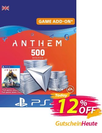 Anthem 500 Shards PS4 (UK) Coupon, discount Anthem 500 Shards PS4 (UK) Deal. Promotion: Anthem 500 Shards PS4 (UK) Exclusive Easter Sale offer 