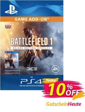 Battlefield 1 Deluxe Edition ADD-ON PS4 Coupon, discount Battlefield 1 Deluxe Edition ADD-ON PS4 Deal. Promotion: Battlefield 1 Deluxe Edition ADD-ON PS4 Exclusive Easter Sale offer 