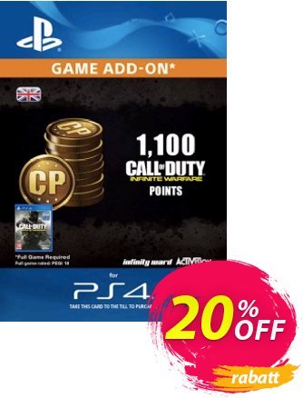 Call of Duty (COD) Infinite Warfare - 1100 Points PS4 discount coupon Call of Duty (COD) Infinite Warfare - 1100 Points PS4 Deal - Call of Duty (COD) Infinite Warfare - 1100 Points PS4 Exclusive Easter Sale offer 