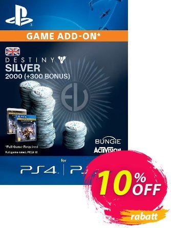 Destiny Silver 2000 (300) PS4 Coupon, discount Destiny Silver 2000 (300) PS4 Deal. Promotion: Destiny Silver 2000 (300) PS4 Exclusive Easter Sale offer 