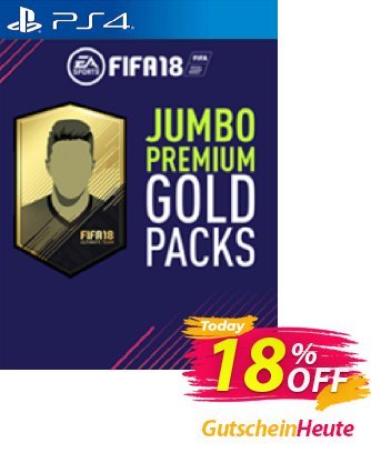 FIFA 18 PS4 - 5 Jumbo Premium Gold Packs DLC Coupon, discount FIFA 18 PS4 - 5 Jumbo Premium Gold Packs DLC Deal. Promotion: FIFA 18 PS4 - 5 Jumbo Premium Gold Packs DLC Exclusive Easter Sale offer 