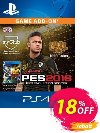 PES 2016 - 1050 myClub Coins PS4 Coupon, discount PES 2016 - 1050 myClub Coins PS4 Deal. Promotion: PES 2016 - 1050 myClub Coins PS4 Exclusive Easter Sale offer 