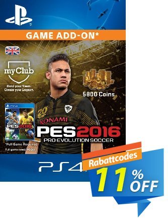 PES 2016 - 5800 myClub Coins PS4 Coupon, discount PES 2016 - 5800 myClub Coins PS4 Deal. Promotion: PES 2016 - 5800 myClub Coins PS4 Exclusive Easter Sale offer 