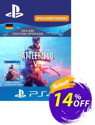 Battlefield 5 Deluxe Upgrade PS4 (Germany) Coupon, discount Battlefield 5 Deluxe Upgrade PS4 (Germany) Deal. Promotion: Battlefield 5 Deluxe Upgrade PS4 (Germany) Exclusive Easter Sale offer 