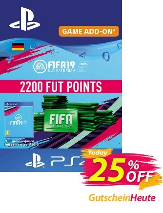 Fifa 19 - 2200 FUT Points PS4 (Germany) Coupon, discount Fifa 19 - 2200 FUT Points PS4 (Germany) Deal. Promotion: Fifa 19 - 2200 FUT Points PS4 (Germany) Exclusive Easter Sale offer 