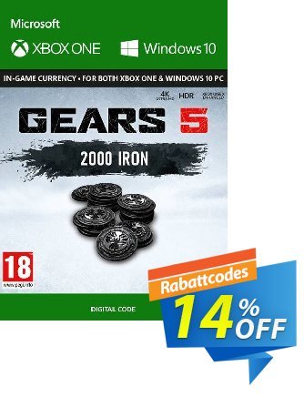 Gears 5: 2000 Iron + 250 Bonus Iron Xbox One Coupon, discount Gears 5: 2000 Iron + 250 Bonus Iron Xbox One Deal. Promotion: Gears 5: 2000 Iron + 250 Bonus Iron Xbox One Exclusive Easter Sale offer 