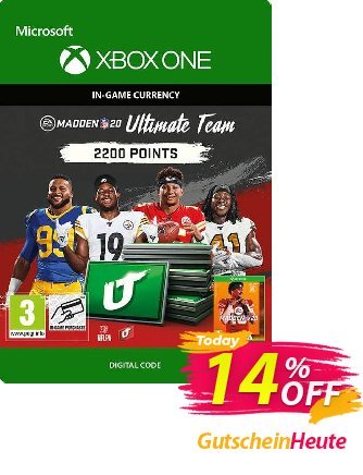 Madden NFL 20 2200 MUT Points Xbox One Coupon, discount Madden NFL 20 2200 MUT Points Xbox One Deal. Promotion: Madden NFL 20 2200 MUT Points Xbox One Exclusive Easter Sale offer 