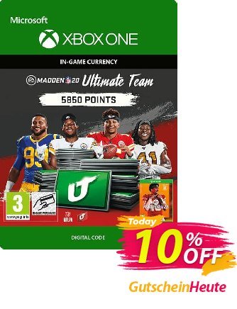 Madden NFL 20 5850 MUT Points Xbox One Gutschein Madden NFL 20 5850 MUT Points Xbox One Deal Aktion: Madden NFL 20 5850 MUT Points Xbox One Exclusive Easter Sale offer 