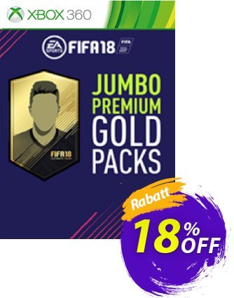FIFA 18 (Xbox 360) - 5 Jumbo Premium Gold Packs DLC Coupon, discount FIFA 18 (Xbox 360) - 5 Jumbo Premium Gold Packs DLC Deal. Promotion: FIFA 18 (Xbox 360) - 5 Jumbo Premium Gold Packs DLC Exclusive Easter Sale offer 