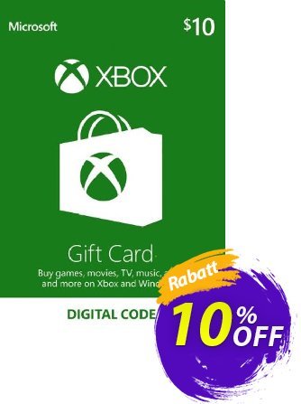 Microsoft Gift Card - $10 - Xbox One/360  Gutschein Microsoft Gift Card - $10 (Xbox One/360) Deal Aktion: Microsoft Gift Card - $10 (Xbox One/360) Exclusive Easter Sale offer 