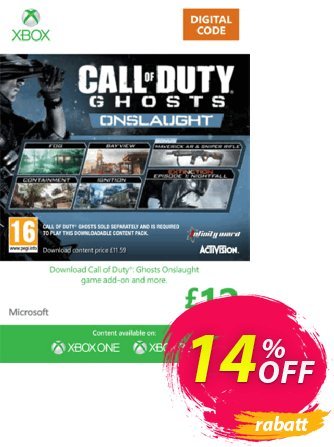 Xbox Live 12 GBP Gift Card: Call of Duty Ghosts Onslaught - Xbox 360  Gutschein Xbox Live 12 GBP Gift Card: Call of Duty Ghosts Onslaught (Xbox 360) Deal Aktion: Xbox Live 12 GBP Gift Card: Call of Duty Ghosts Onslaught (Xbox 360) Exclusive Easter Sale offer 