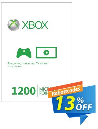 Xbox Live 1200 Microsoft Points (Xbox 360) Coupon, discount Xbox Live 1200 Microsoft Points (Xbox 360) Deal. Promotion: Xbox Live 1200 Microsoft Points (Xbox 360) Exclusive Easter Sale offer 