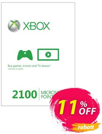 Xbox Live 2100 Microsoft Points (Xbox 360) Coupon, discount Xbox Live 2100 Microsoft Points (Xbox 360) Deal. Promotion: Xbox Live 2100 Microsoft Points (Xbox 360) Exclusive Easter Sale offer 