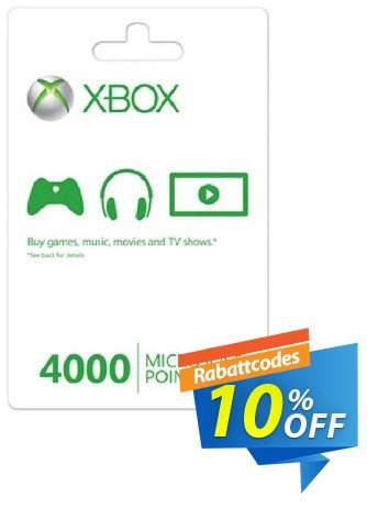 Xbox Live 4000 Microsoft Points (Xbox 360) discount coupon Xbox Live 4000 Microsoft Points (Xbox 360) Deal - Xbox Live 4000 Microsoft Points (Xbox 360) Exclusive Easter Sale offer 