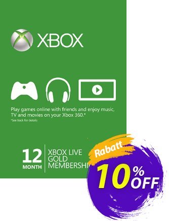 12 + 1 Month Xbox Live Gold Membership (Xbox 360) Coupon, discount 12 + 1 Month Xbox Live Gold Membership (Xbox 360) Deal. Promotion: 12 + 1 Month Xbox Live Gold Membership (Xbox 360) Exclusive Easter Sale offer 
