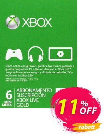 6 + 1 Month Xbox Live Gold Membership (Xbox One/360) Coupon, discount 6 + 1 Month Xbox Live Gold Membership (Xbox One/360) Deal. Promotion: 6 + 1 Month Xbox Live Gold Membership (Xbox One/360) Exclusive Easter Sale offer 