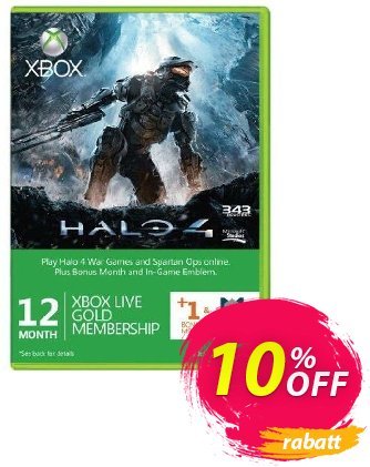12 + 1 Month Xbox Live Gold Membership + Halo 4 Corbulo Emblem (Xbox One/360) discount coupon 12 + 1 Month Xbox Live Gold Membership + Halo 4 Corbulo Emblem (Xbox One/360) Deal - 12 + 1 Month Xbox Live Gold Membership + Halo 4 Corbulo Emblem (Xbox One/360) Exclusive Easter Sale offer 