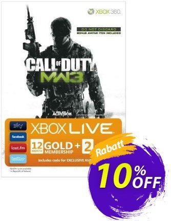 12 + 2 Month Xbox Live Gold Membership - MW3 Branded (Xbox One/360) Coupon, discount 12 + 2 Month Xbox Live Gold Membership - MW3 Branded (Xbox One/360) Deal. Promotion: 12 + 2 Month Xbox Live Gold Membership - MW3 Branded (Xbox One/360) Exclusive Easter Sale offer 