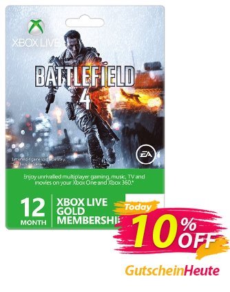 12 + 1 Month Xbox Live Gold Membership - Battlefield 4 Design (Xbox One/360) discount coupon 12 + 1 Month Xbox Live Gold Membership - Battlefield 4 Design (Xbox One/360) Deal - 12 + 1 Month Xbox Live Gold Membership - Battlefield 4 Design (Xbox One/360) Exclusive Easter Sale offer 