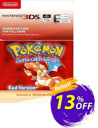 Pokemon Red Edition (Spain) 3DS Coupon, discount Pokemon Red Edition (Spain) 3DS Deal 2024 CDkeys. Promotion: Pokemon Red Edition (Spain) 3DS Exclusive Sale offer 