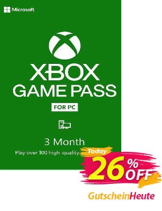 3 Month Xbox Game Pass - PC (EU) Coupon, discount 3 Month Xbox Game Pass - PC (EU) Deal 2024 CDkeys. Promotion: 3 Month Xbox Game Pass - PC (EU) Exclusive Sale offer 