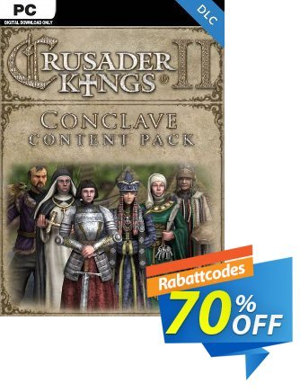 Crusader Kings II: Conclave PC - DLC Coupon, discount Crusader Kings II: Conclave PC - DLC Deal 2024 CDkeys. Promotion: Crusader Kings II: Conclave PC - DLC Exclusive Sale offer 