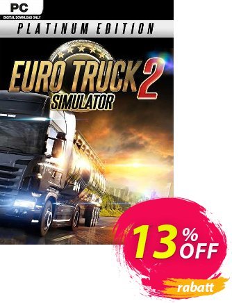 Euro Truck Simulator 2 Platinum Edition PC Coupon, discount Euro Truck Simulator 2 Platinum Edition PC Deal 2024 CDkeys. Promotion: Euro Truck Simulator 2 Platinum Edition PC Exclusive Sale offer 