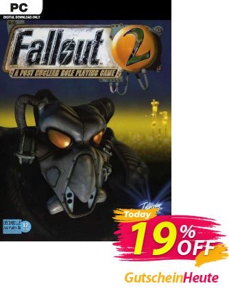 Fallout 2 PC Coupon, discount Fallout 2 PC Deal 2024 CDkeys. Promotion: Fallout 2 PC Exclusive Sale offer 