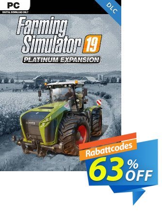 Farming Simulator 19 PC - Platinum Expansion DLC Coupon, discount Farming Simulator 19 PC - Platinum Expansion DLC Deal 2024 CDkeys. Promotion: Farming Simulator 19 PC - Platinum Expansion DLC Exclusive Sale offer 