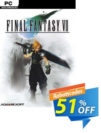 Final Fantasy VII PC Coupon, discount Final Fantasy VII PC Deal 2024 CDkeys. Promotion: Final Fantasy VII PC Exclusive Sale offer 
