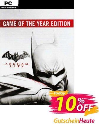 Batman Arkham City  Game of the Year Edition PC Coupon, discount Batman Arkham City  Game of the Year Edition PC Deal 2024 CDkeys. Promotion: Batman Arkham City  Game of the Year Edition PC Exclusive Sale offer 