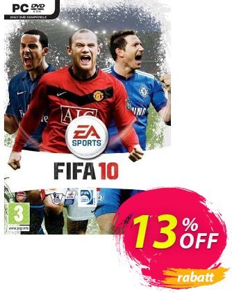 FIFA 10 (PC) Coupon, discount FIFA 10 (PC) Deal 2024 CDkeys. Promotion: FIFA 10 (PC) Exclusive Sale offer 