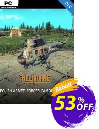 Heliborne - Polish Armed Forces Camouflage Pack PC -DLC Coupon, discount Heliborne - Polish Armed Forces Camouflage Pack PC -DLC Deal 2024 CDkeys. Promotion: Heliborne - Polish Armed Forces Camouflage Pack PC -DLC Exclusive Sale offer 