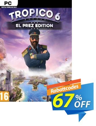 Tropico 6 El Prez Edition PC Coupon, discount Tropico 6 El Prez Edition PC Deal 2024 CDkeys. Promotion: Tropico 6 El Prez Edition PC Exclusive Sale offer 