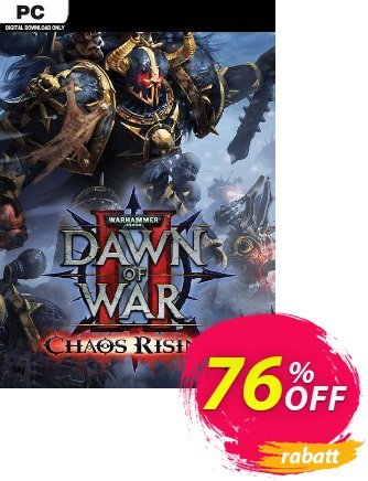 Warhammer 40,000 Dawn of War II Chaos Rising PC (EU) Coupon, discount Warhammer 40,000 Dawn of War II Chaos Rising PC (EU) Deal 2024 CDkeys. Promotion: Warhammer 40,000 Dawn of War II Chaos Rising PC (EU) Exclusive Sale offer 