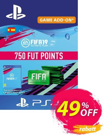 Fifa 19 - 750 FUT Points PS4 (Spain) Coupon, discount Fifa 19 - 750 FUT Points PS4 (Spain) Deal 2024 CDkeys. Promotion: Fifa 19 - 750 FUT Points PS4 (Spain) Exclusive Sale offer 